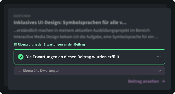 Einschätzung der KI basierend auf den Erwartungen